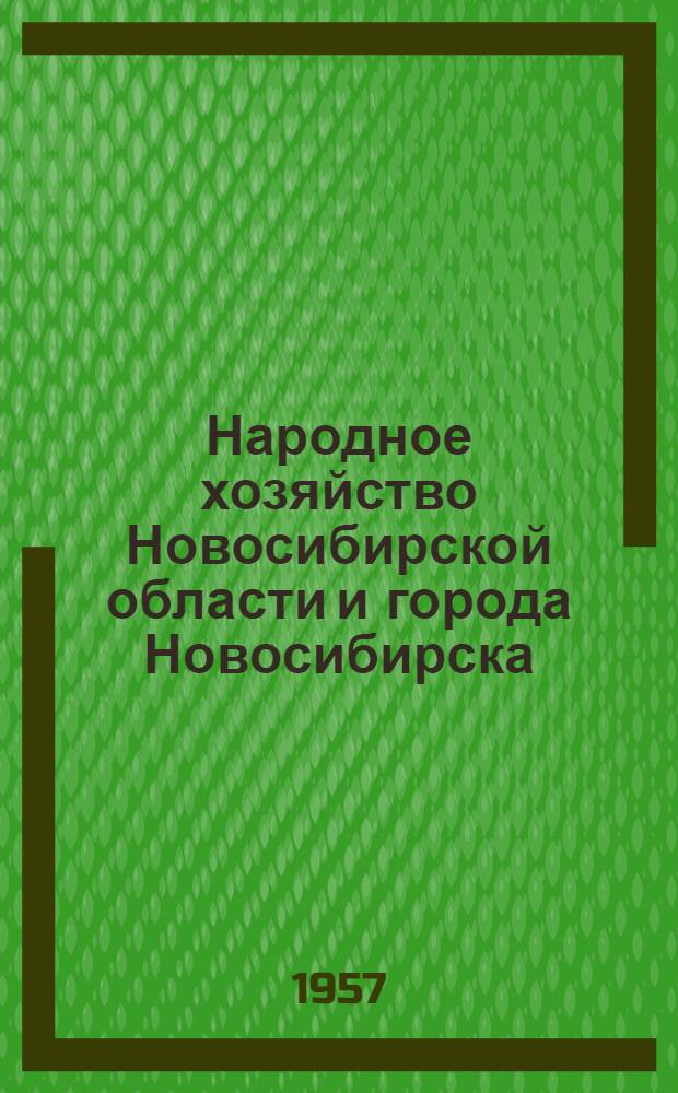 Народное хозяйство Новосибирской области и города Новосибирска : Стат. сборник
