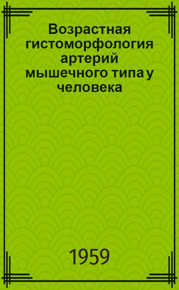 Возрастная гистоморфология артерий мышечного типа у человека : Автореферат дис. на соискание ученой степени кандидата медицинских наук