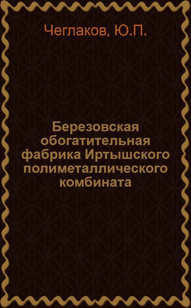 Березовская обогатительная фабрика Иртышского полиметаллического комбината