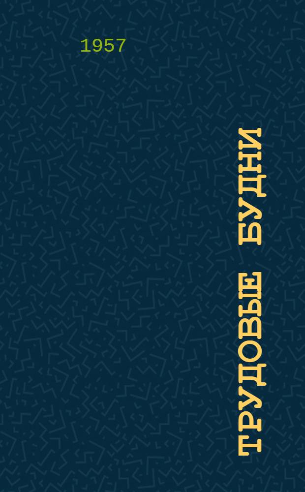 Трудовые будни : Сборник очерков о передовиках пром-сти Мордовии