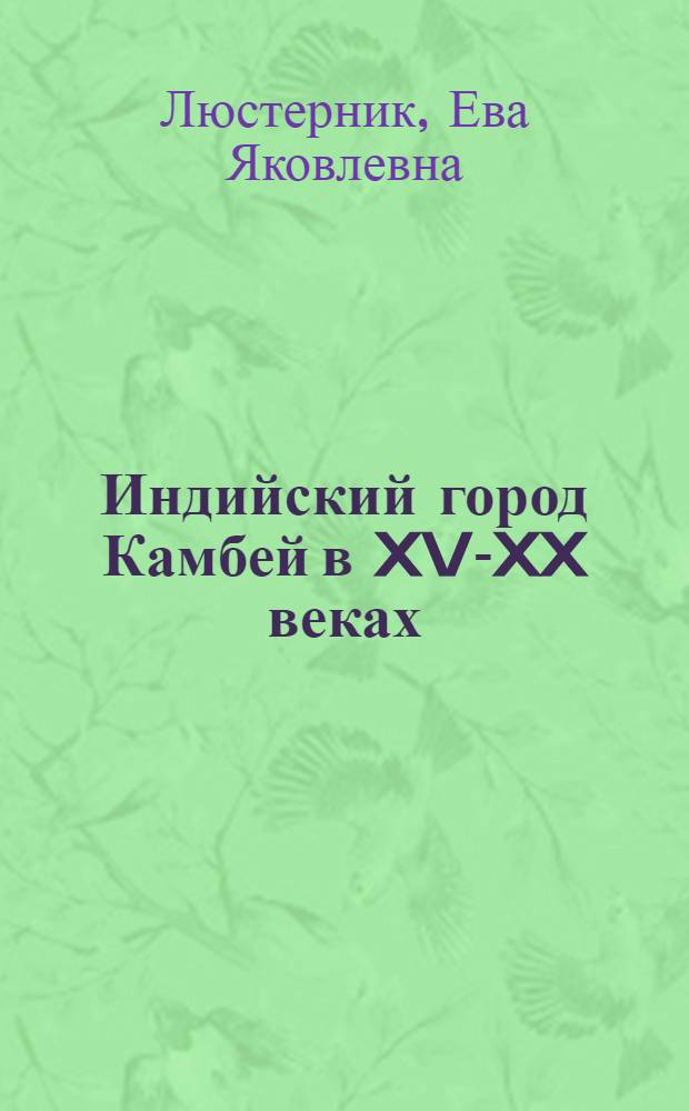 Индийский город Камбей в XV-XX веках
