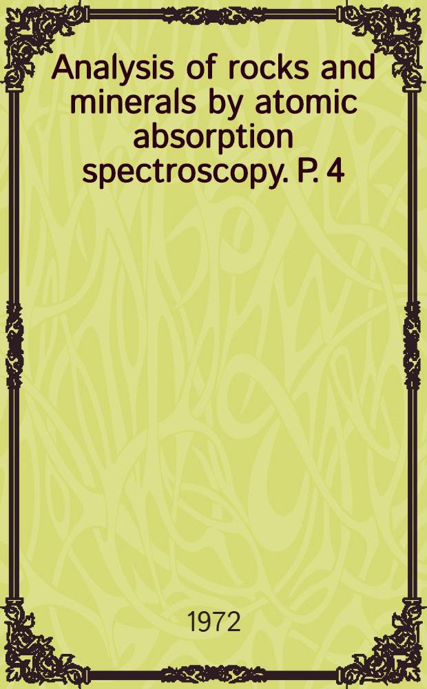 Analysis of rocks and minerals by atomic absorption spectroscopy. P. 4 : A composite scheme for the less common alkali and alkaline-earth elements