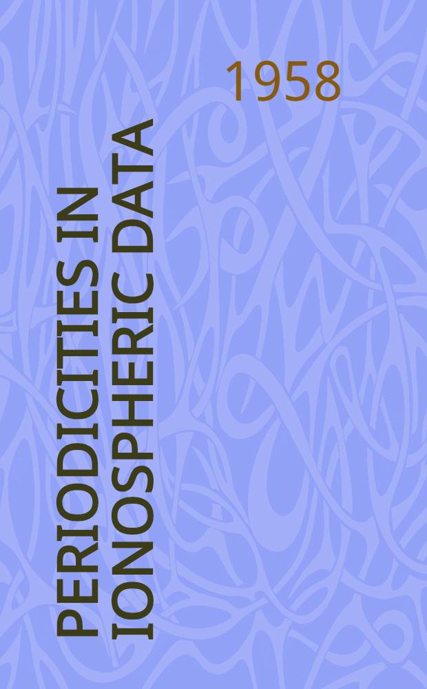 Periodicities in ionospheric data