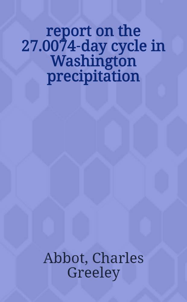 1948-1949 report on the 27.0074-day cycle in Washington precipitation
