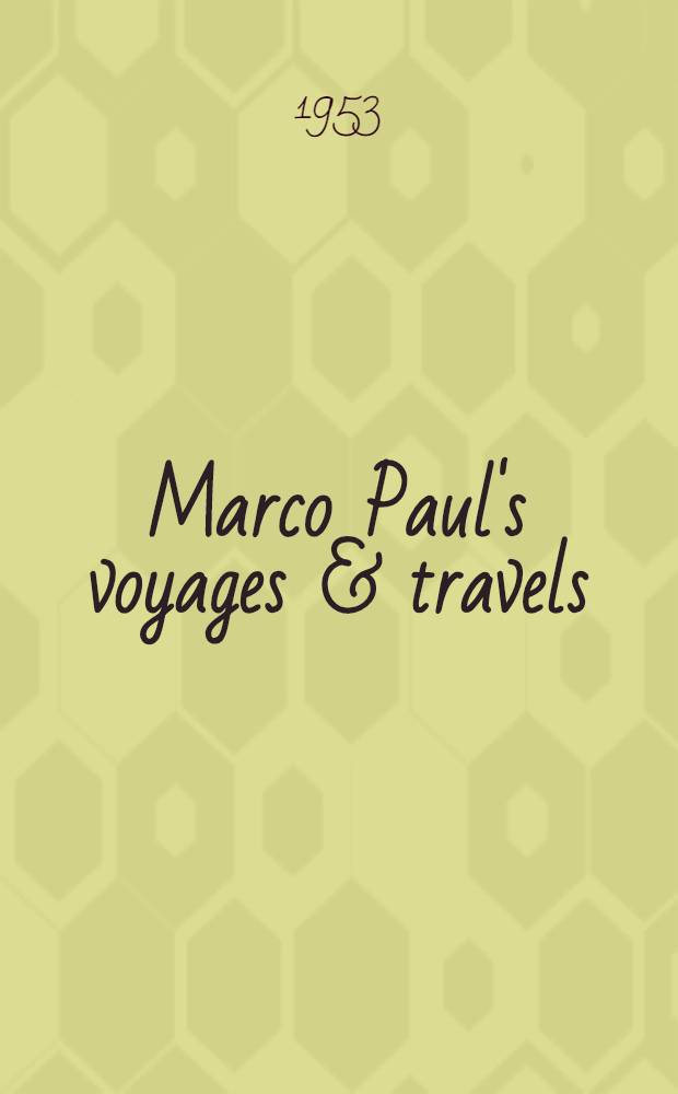Marco Paul's voyages & travels : Adventures in Boston