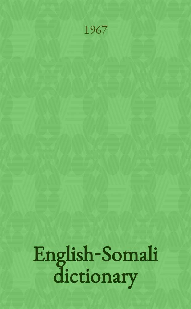 English-Somali dictionary