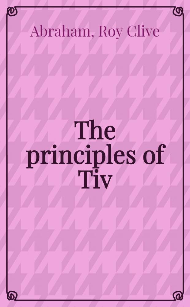 The principles of Tiv