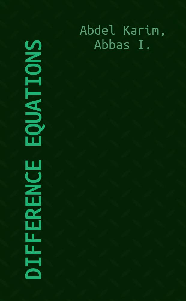 Difference equations