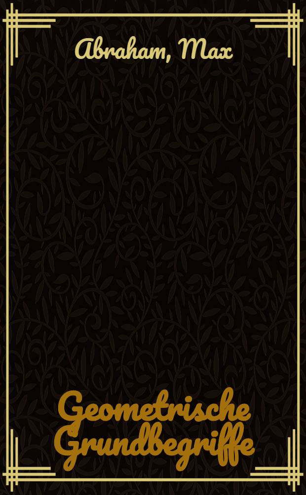 Geometrische Grundbegriffe