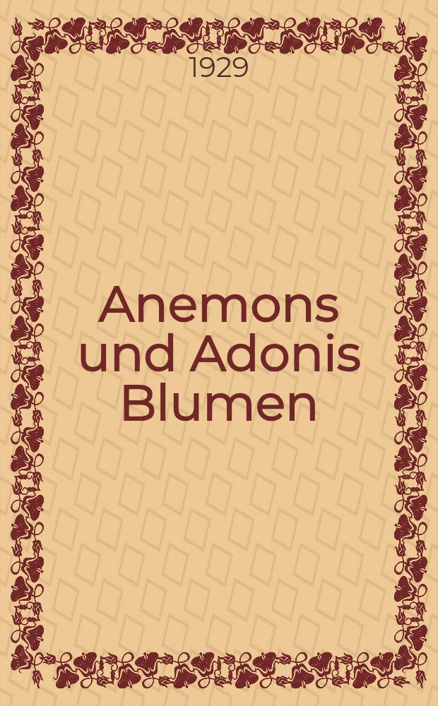 Anemons und Adonis Blumen