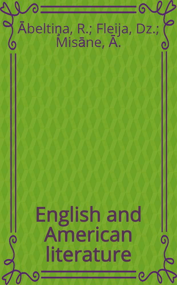 English and American literature : a textbook