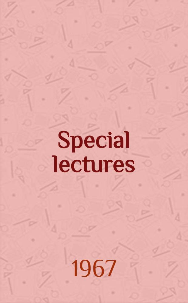 Special lectures