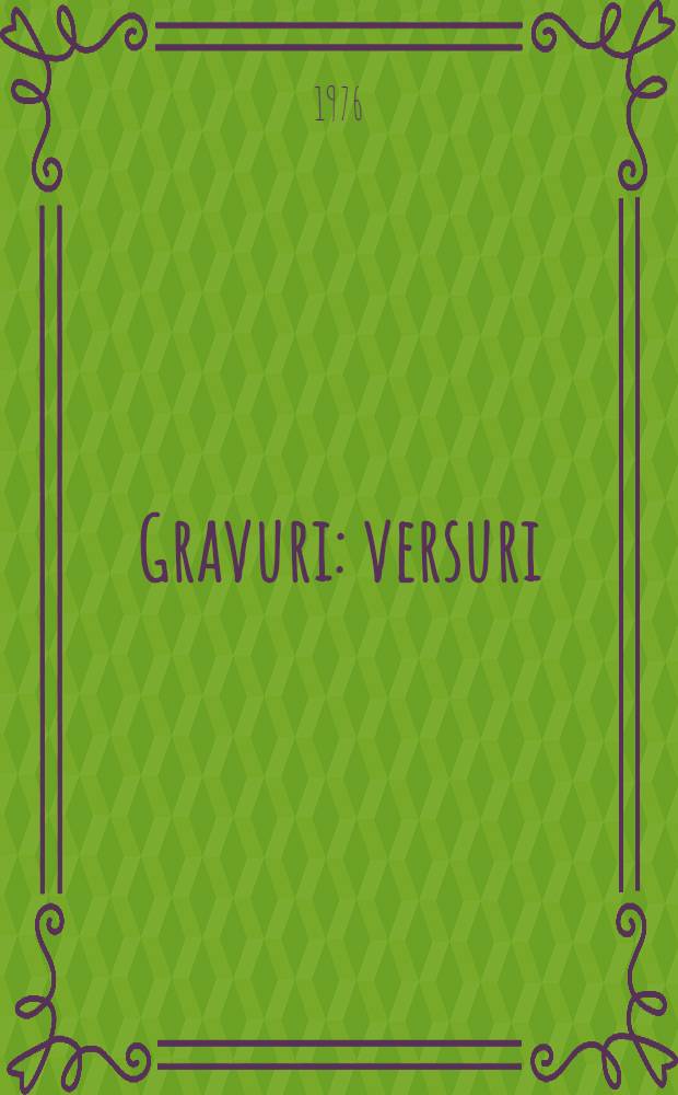Gravuri : versuri