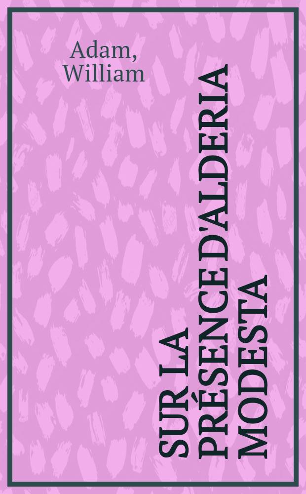 Sur la présence d'Alderia modesta (Lovén, 1844) en Belgique