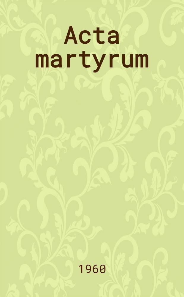 Acta martyrum