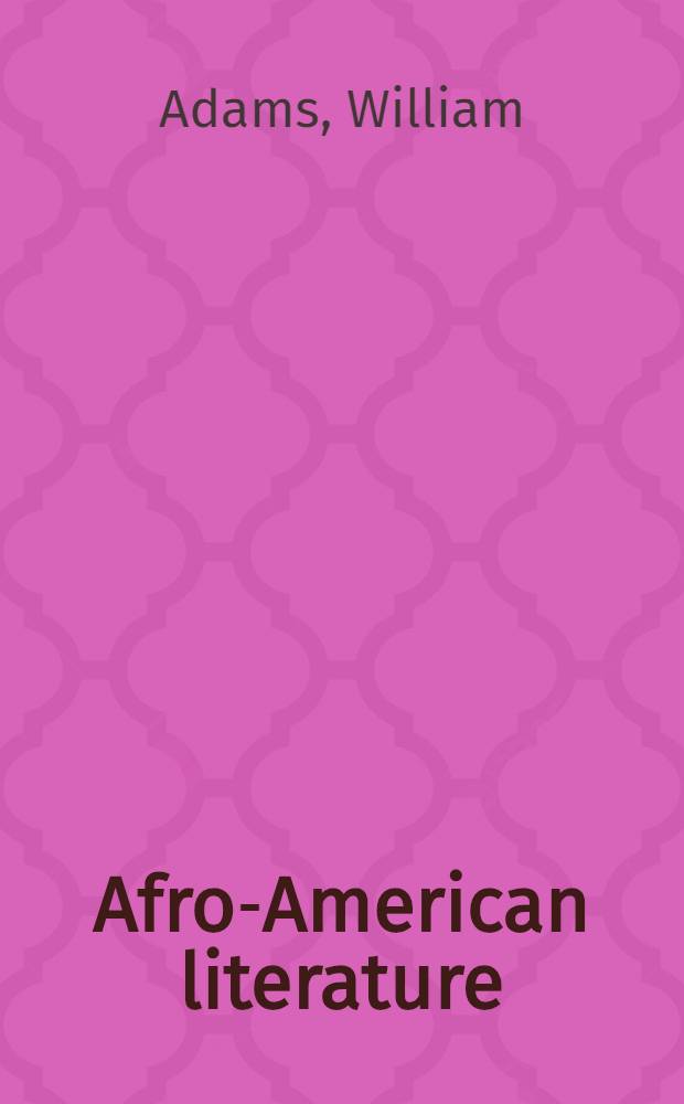 Afro-American literature