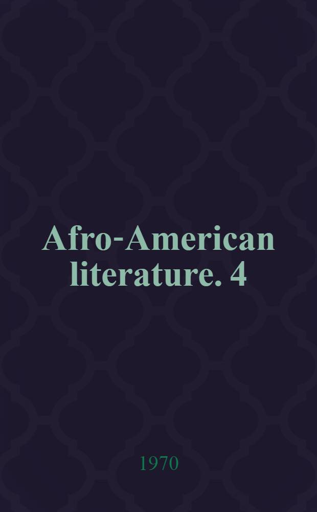 Afro-American literature. [4] : Nonfiction