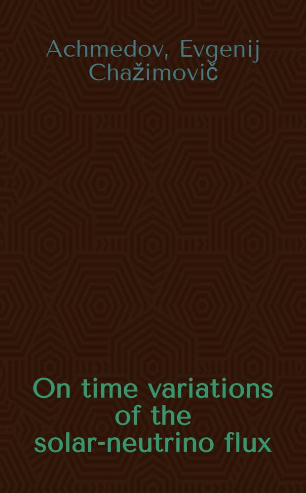 On time variations of the solar-neutrino flux