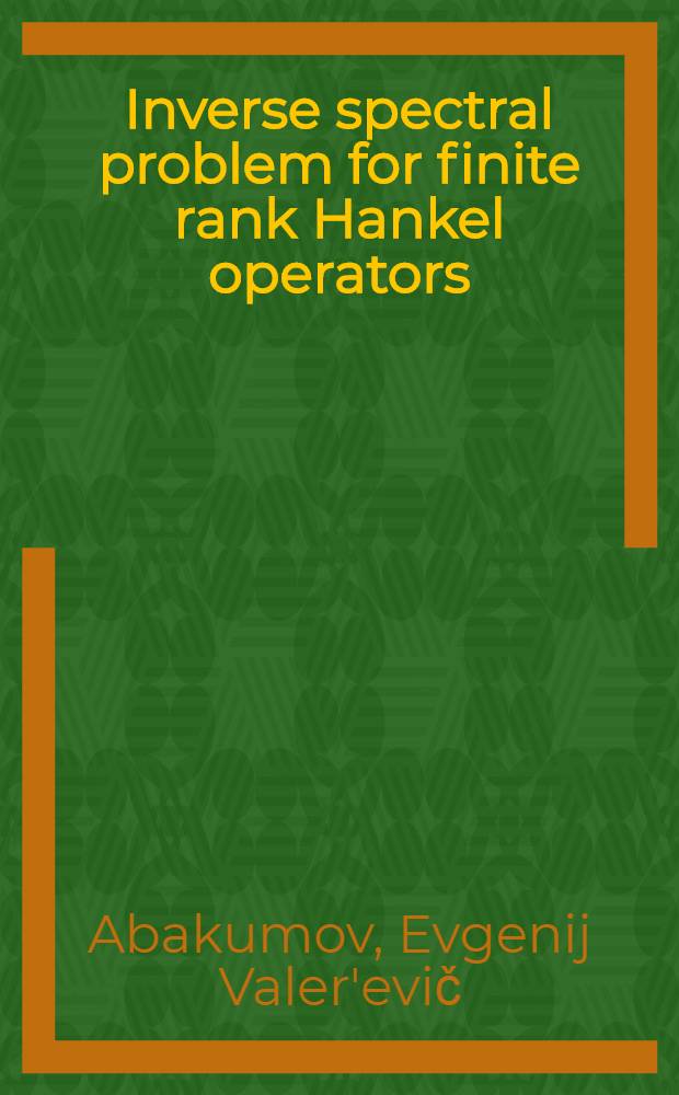 Inverse spectral problem for finite rank Hankel operators