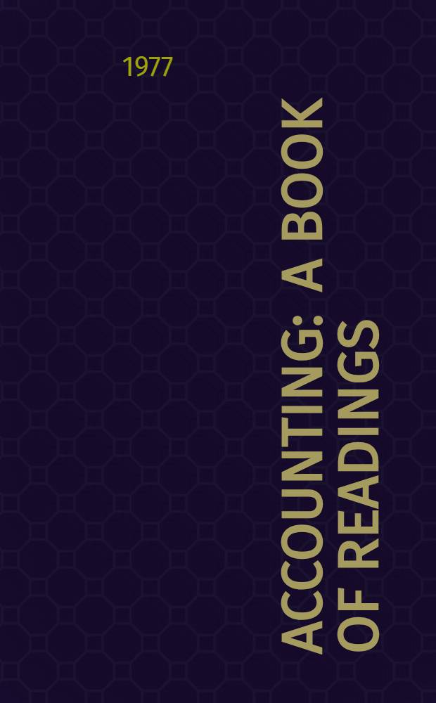 Accounting : a book of readings