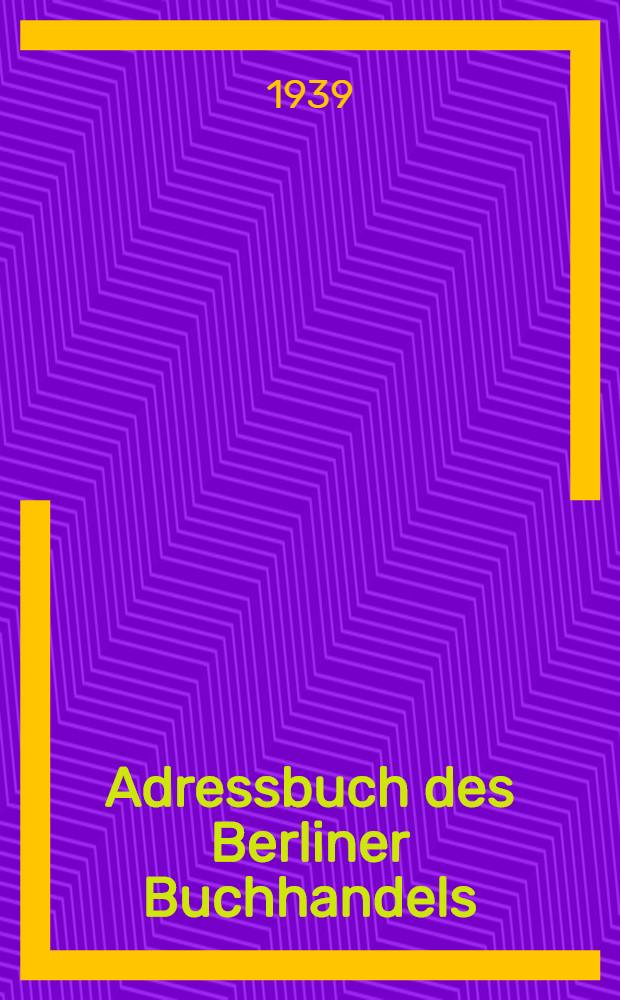 Adressbuch des Berliner Buchhandels