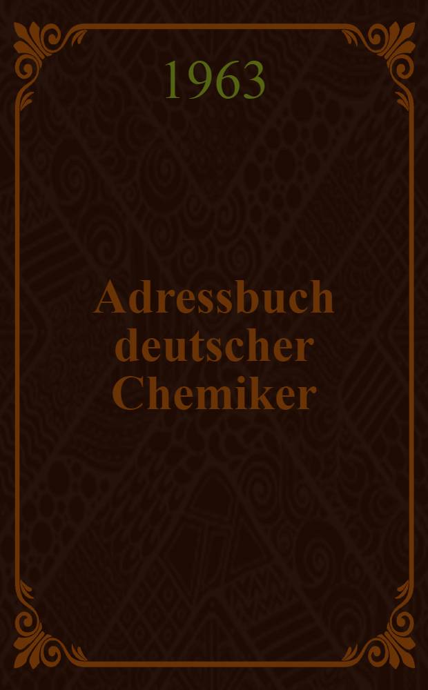 Adressbuch deutscher Chemiker