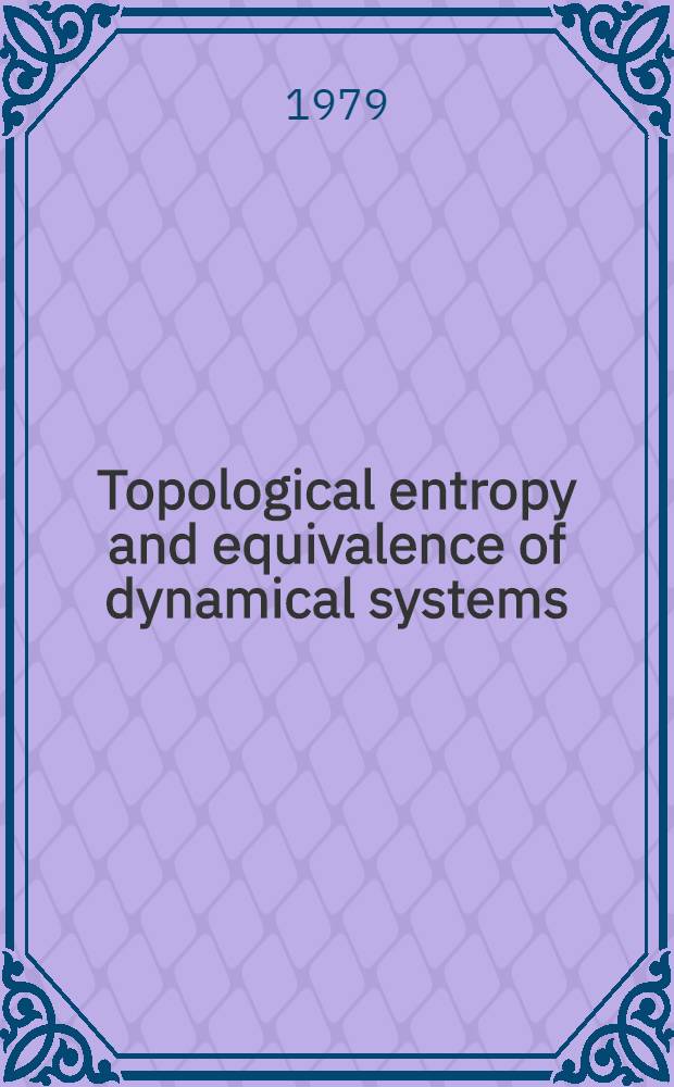 Topological entropy and equivalence of dynamical systems