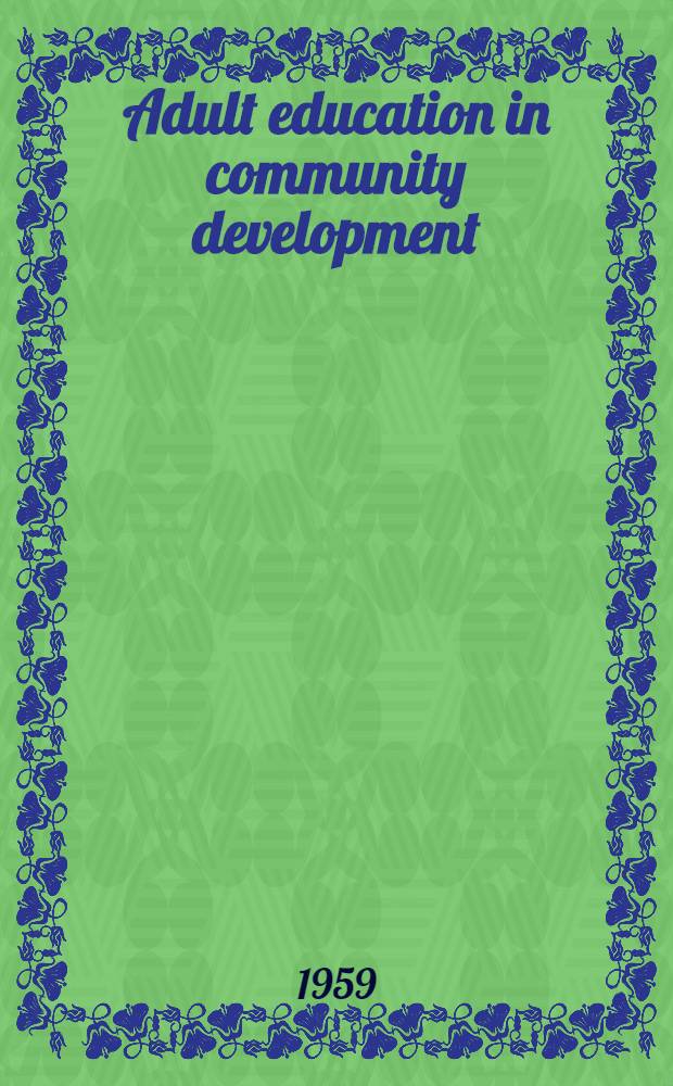 Adult education in community development