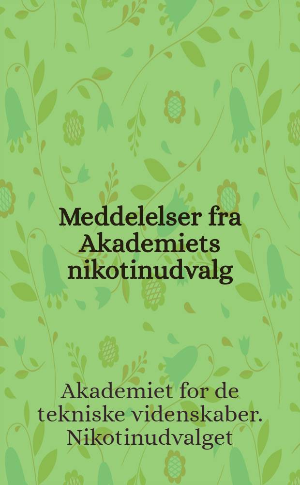 Meddelelser fra Akademiets nikotinudvalg