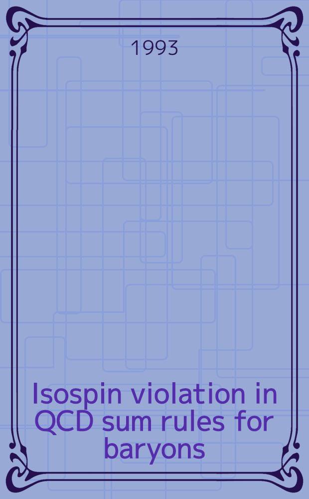 Isospin violation in QCD sum rules for baryons