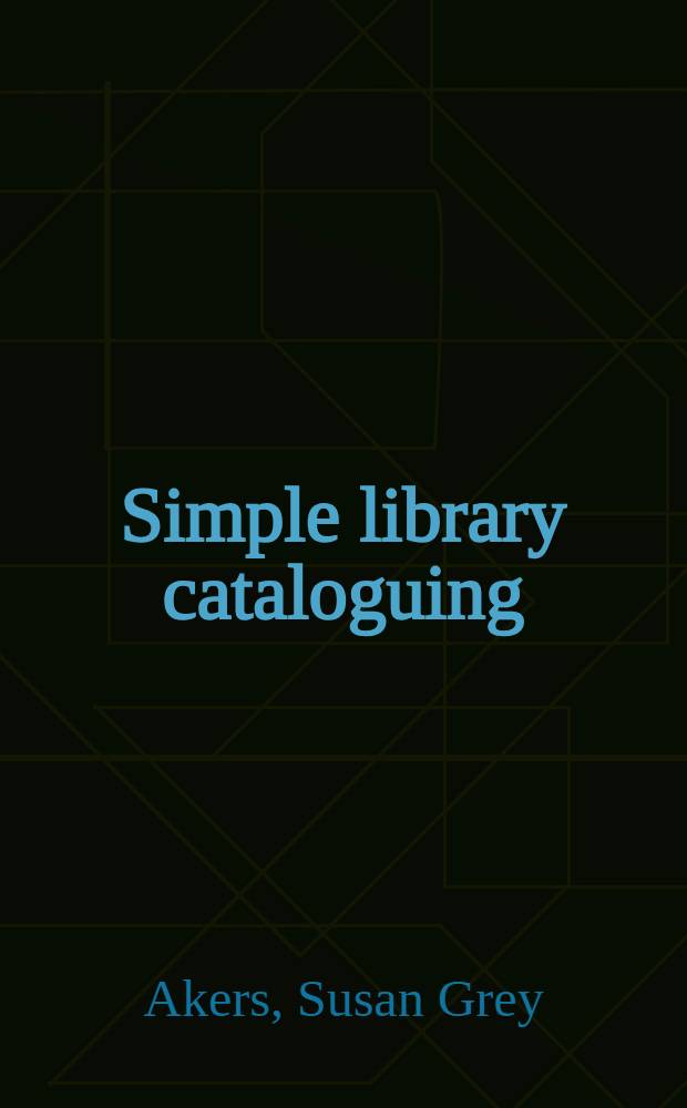 Simple library cataloguing