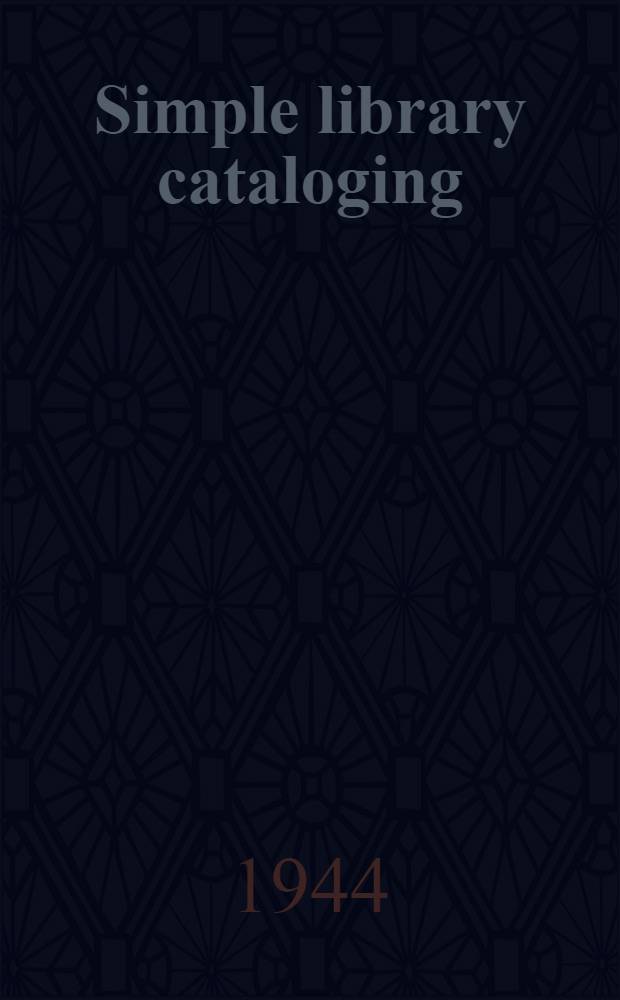 Simple library cataloging