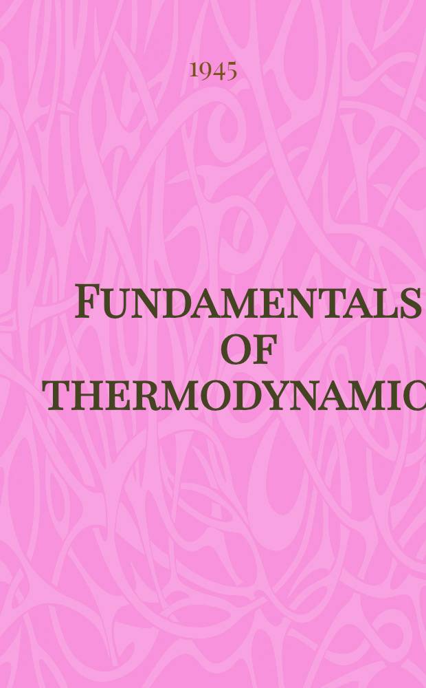 Fundamentals of thermodynamics