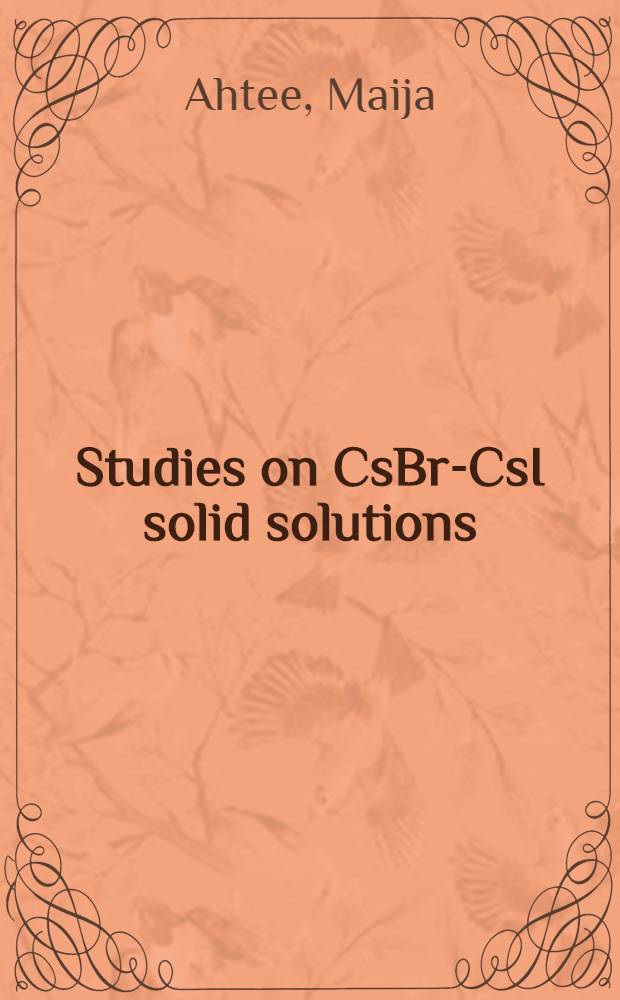 Studies on CsBr-CsI solid solutions