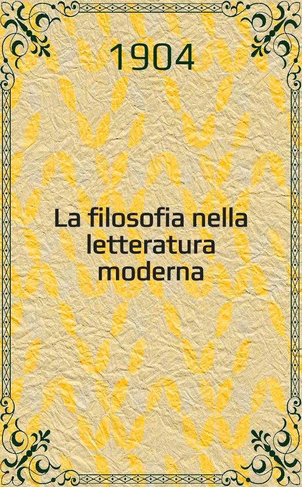 La filosofia nella letteratura moderna