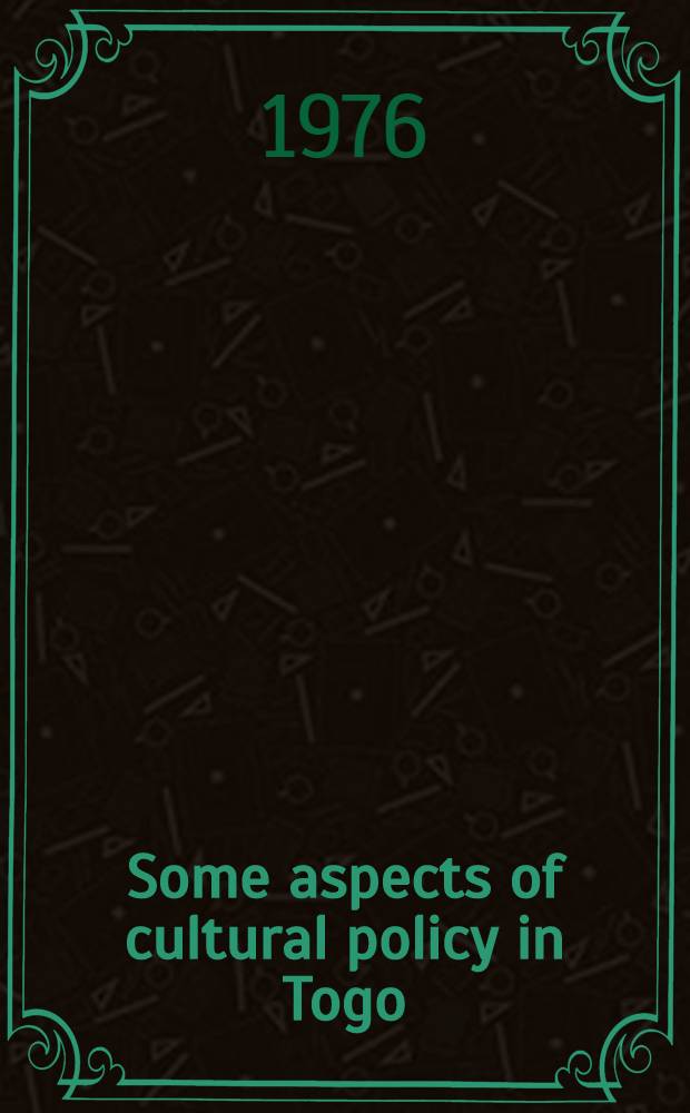 Some aspects of cultural policy in Togo