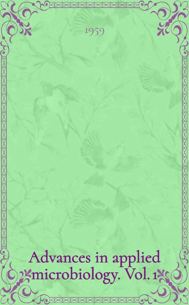 Advances in applied microbiology. Vol. 1