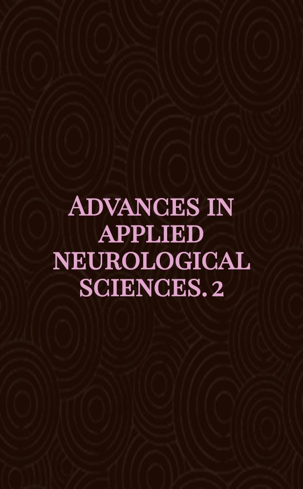 Advances in applied neurological sciences. 2 : Senile dementia of the Alzheimer type