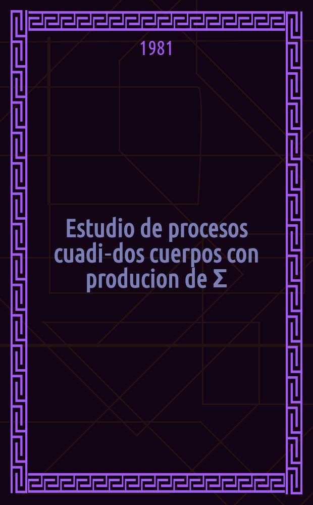 Estudio de procesos cuadi-dos cuerpos con producion de Ʃ(1385) en interacciones π-р у К-р а 4 GeV/c