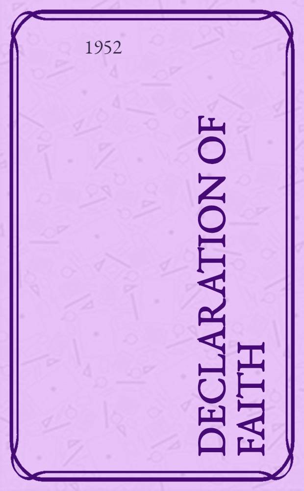 Declaration of faith