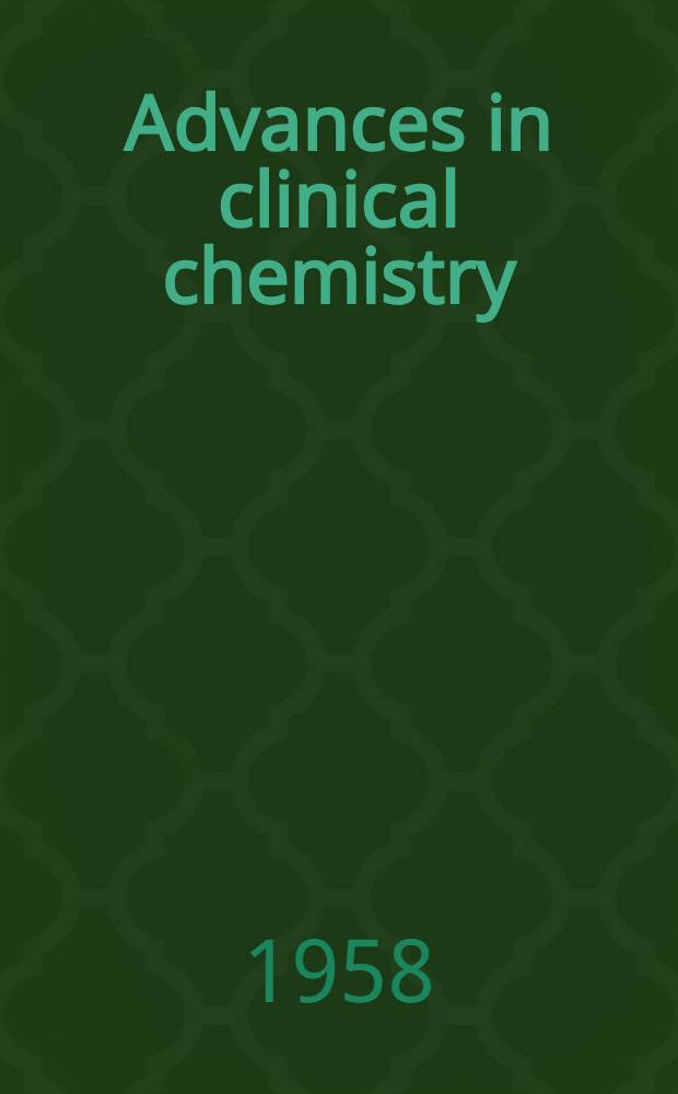 Advances in clinical chemistry