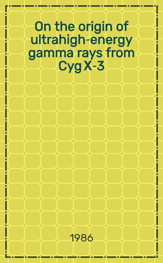 On the origin of ultrahigh-energy gamma rays from Cyg Х-3