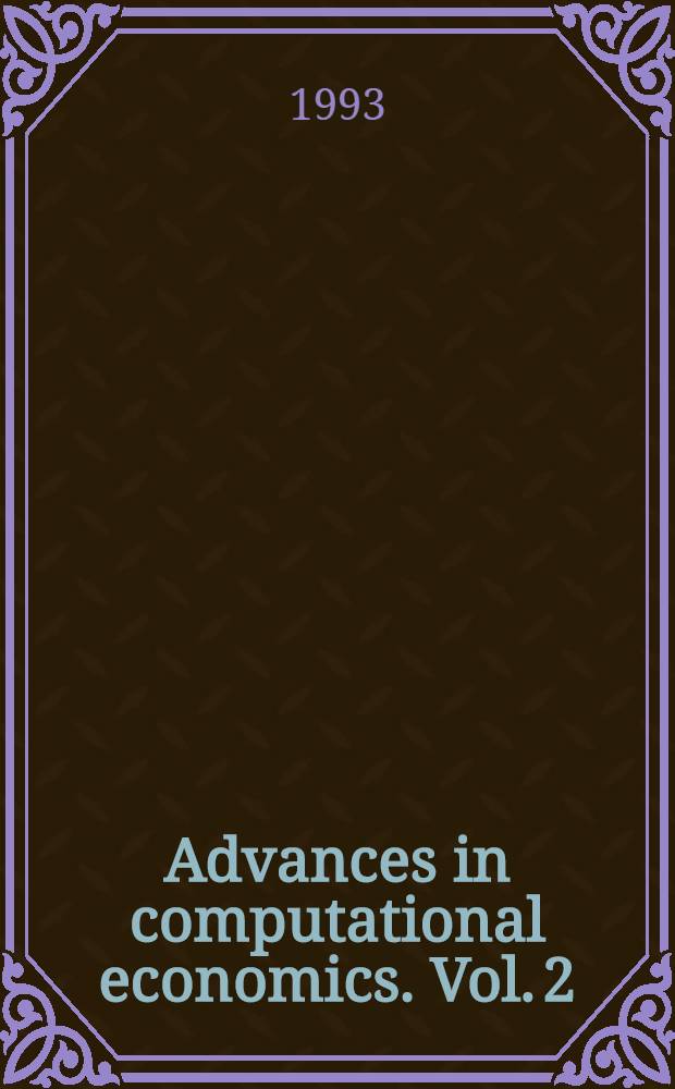 Advances in computational economics. Vol. 2 : Global warming and economic development