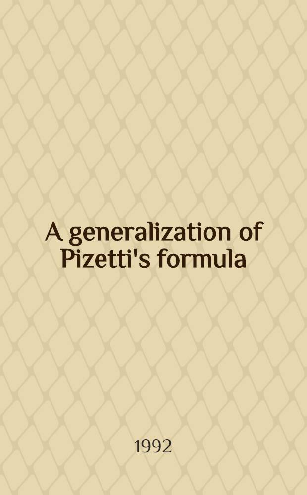 A generalization of Pizetti's formula