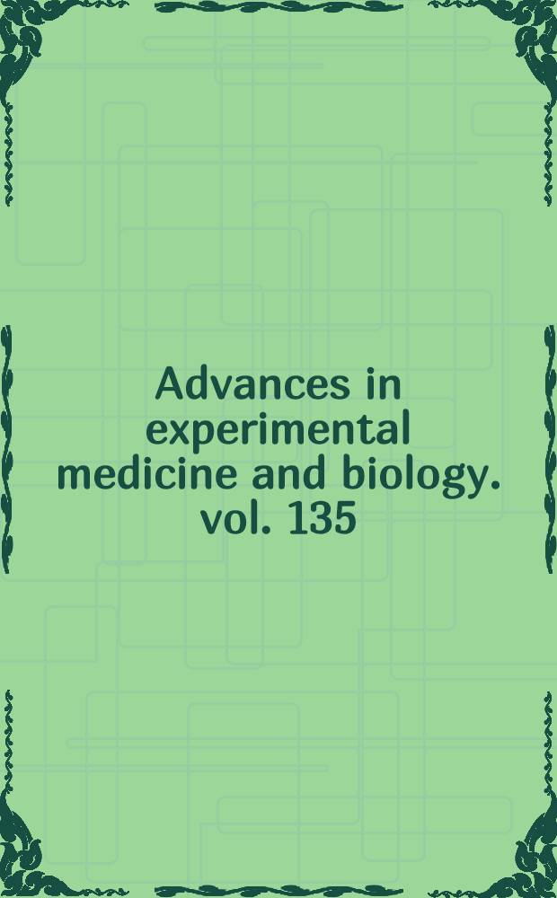 Advances in experimental medicine and biology. vol. 135 : Diet and resistance to disease