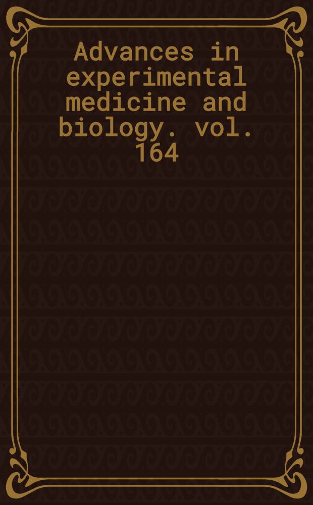 Advances in experimental medicine and biology. vol. 164 : Thrombosis and cardiovascular diseases