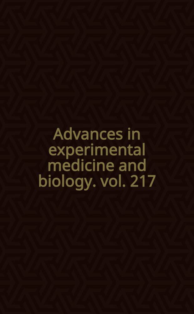 Advances in experimental medicine and biology. vol. 217 : The biology of taurine