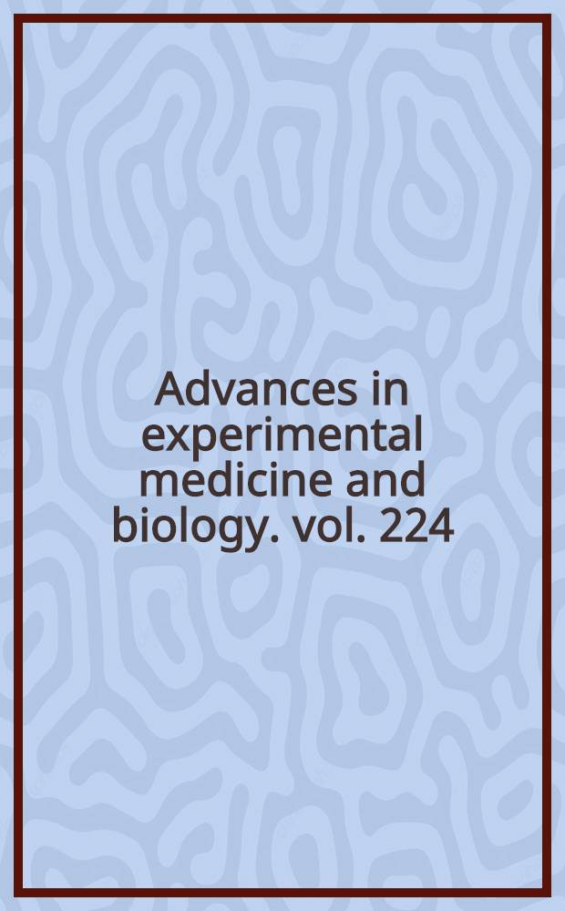 Advances in experimental medicine and biology. vol. 224 : Urogenital infections