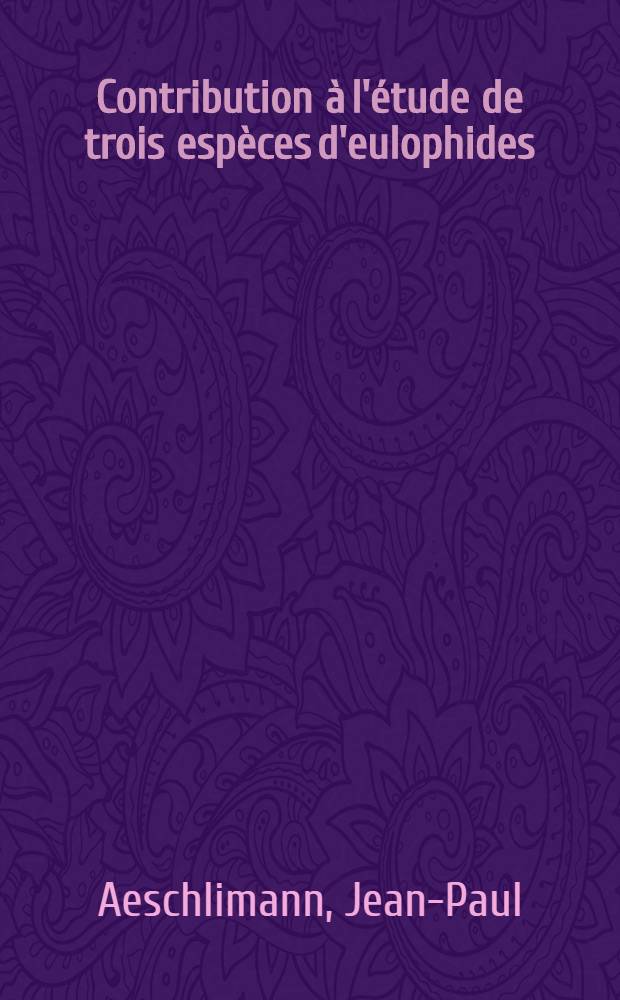 Contribution à l'étude de trois espèces d'eulophides (Hymenoptera: Chalcidoidea) parasites de la tordeuse grise du mélèze, Zeiraphera diniana Guénée (Lepidoptera: Torticidae) en Haute-engadine : thèse présentée à l'École polytechnique fédérale, Zürich