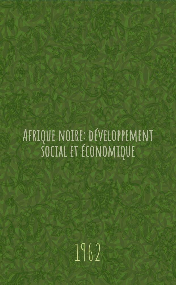 Afrique noire : développement social et économique